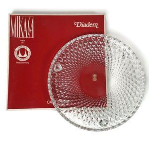 Vintage Mikasa Walther Crystal Glass West Germany Diadem Cake Plate With Box 12"